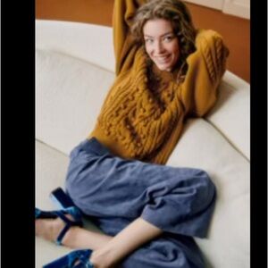 Sezane Warm Brown Knit Sweater